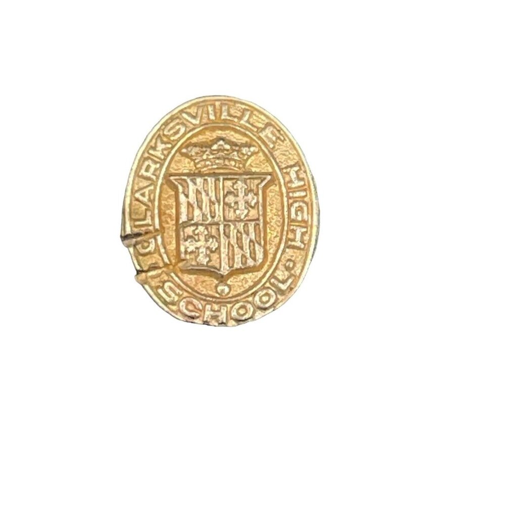 Clarksville MD High School Gold Charm Pendant Fob Vintage 1940s